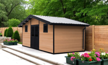 Abri de jardin composite Poitiers, toit 2 pentes, 5.80x2.9m, 16.82m2