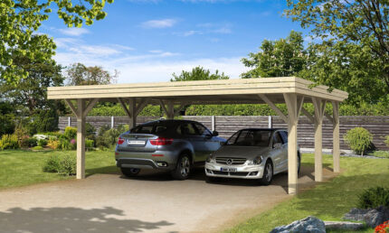 Carport 2 voiture Bréhat toit plat - 40,8m² couvert