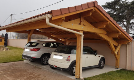 Carport Avranche asymétrique - 38,1m² NON COUVERT