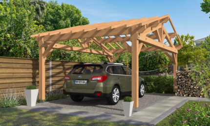 Carport Freesia toit 2 pentes 4.50x6.50m pin Douglas