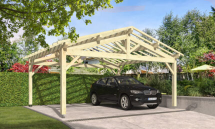 Carport Gardenia toit 2 pentes 6.50x5.50m épicéa