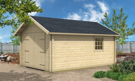 Garage SAVOIE madriers 70mm contrecollés - 18,2m² intérieur