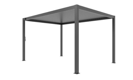 Pergola manuelle bioclimatique alu Gaillard 4x4m 44N anthracite